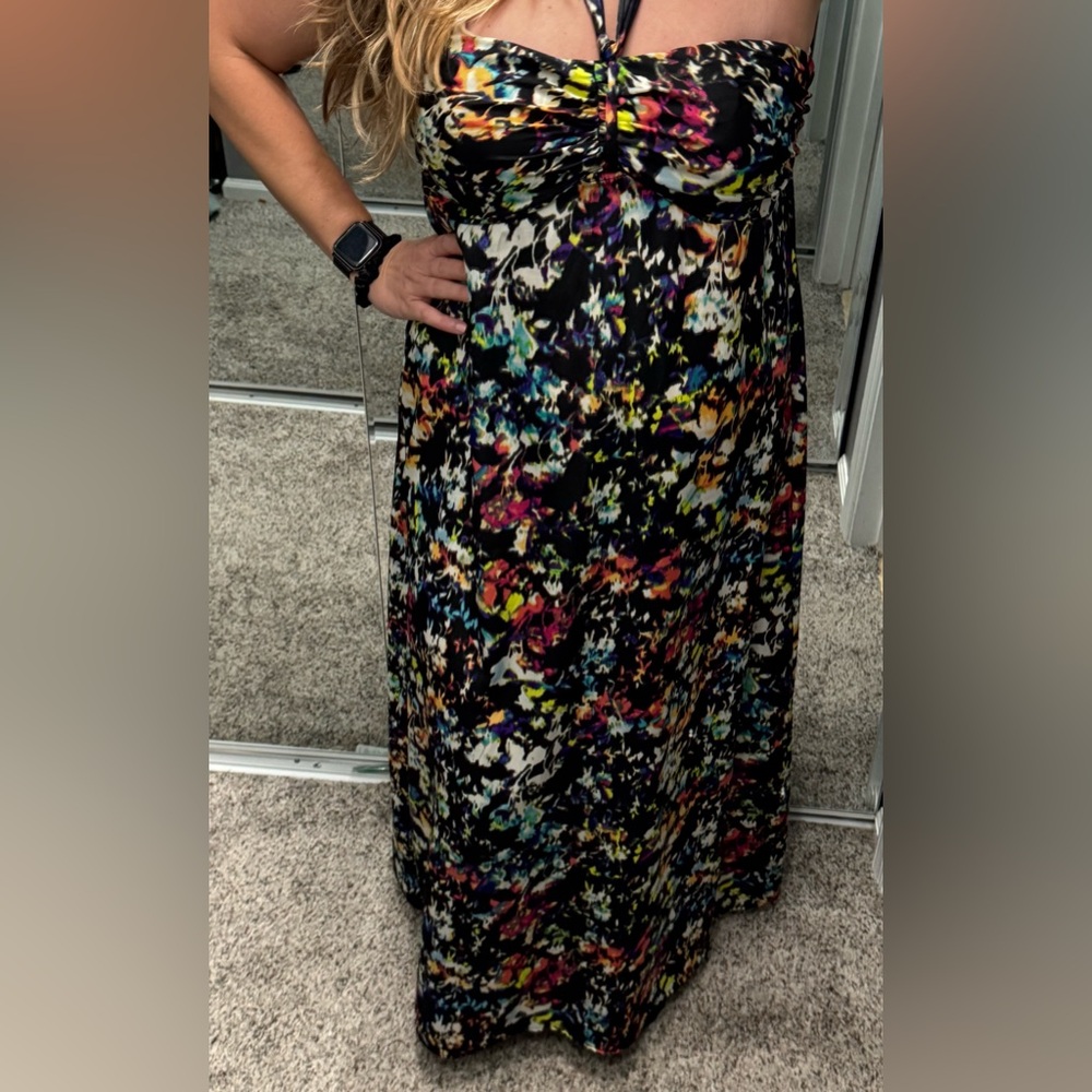 Black lightweight maxi dress.